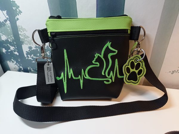 Gassi-Tasche, Schwarz/Grün